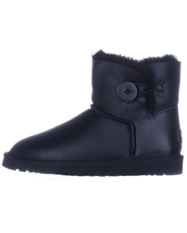 UGG Classic Mini Button Leather Black