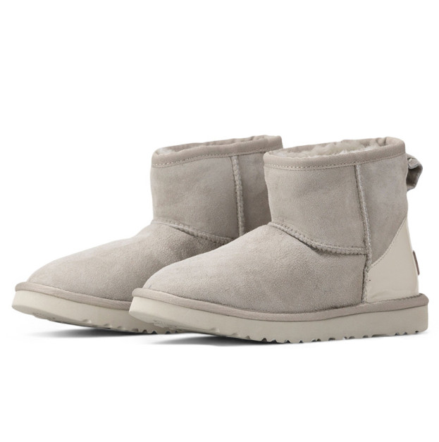 UGG Mini Light Grey Metallic Suede