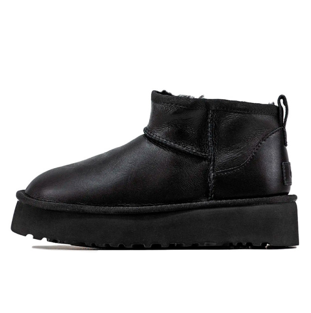 UGG Ultra Mini Platform Leather Black Premium