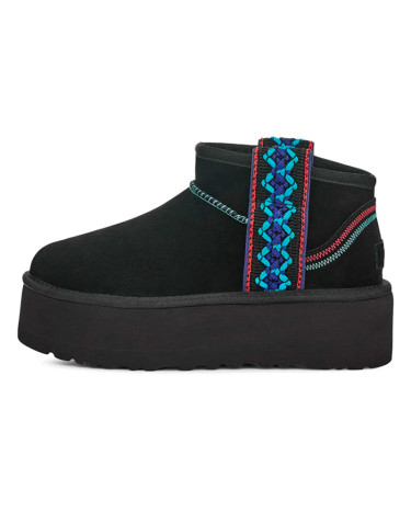 UGG Ultra Mini Classic Braid Platform Boot Black